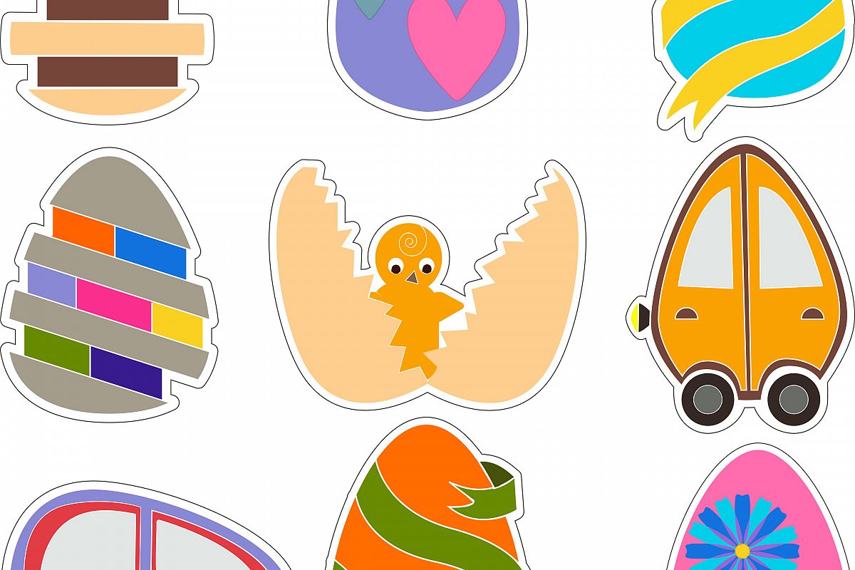 Easter egges. Die cutting. example image 1