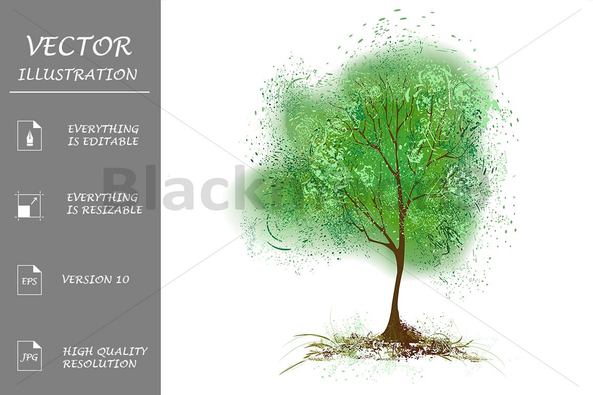 Tree with Leaves Painted with Green Paint example image 1