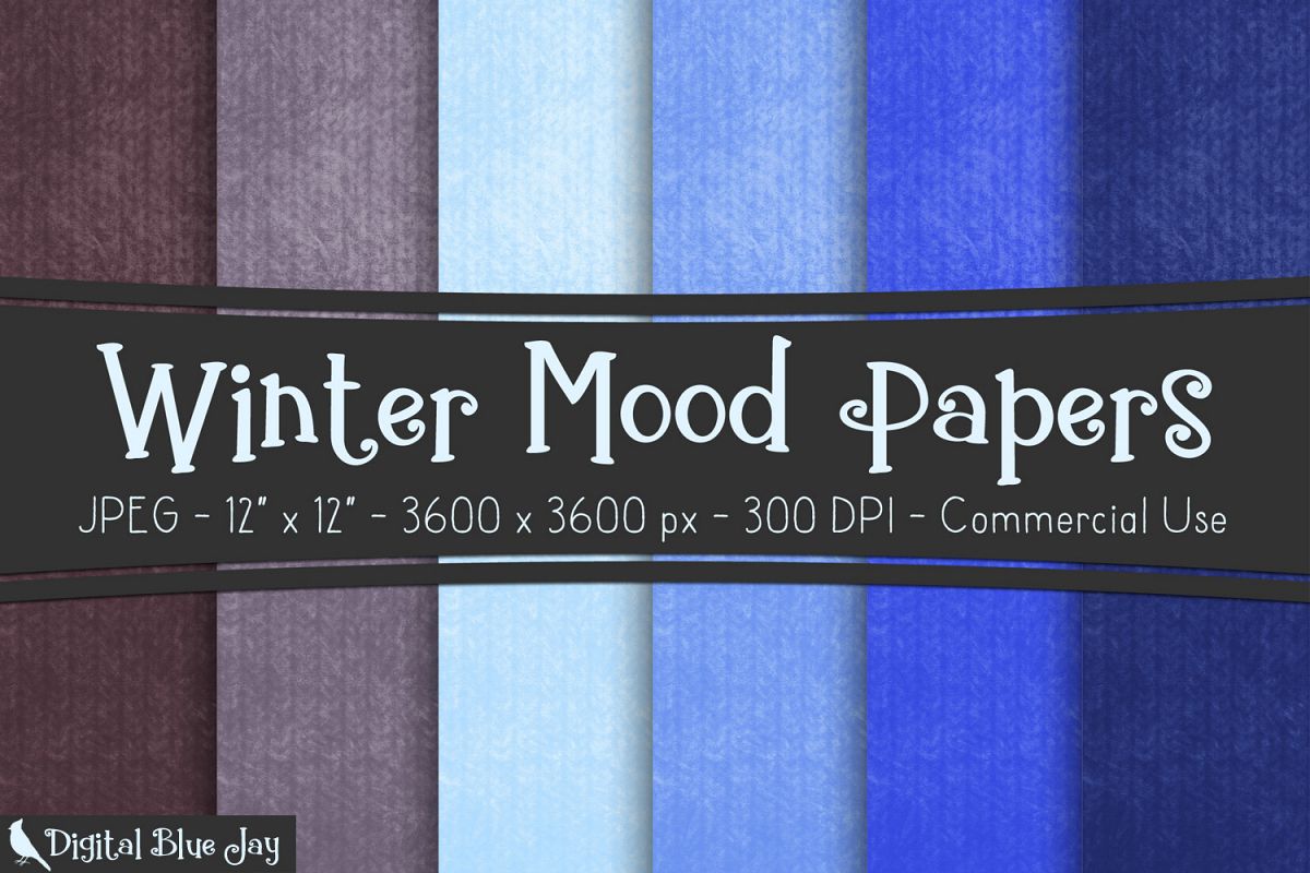 Digital Paper Textured Backgrounds - Winter Mood example image 1