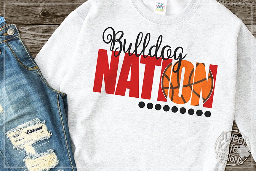 Bulldog Nation with Knockout Basketball SVG DXF EPS PNG JPG example image 1