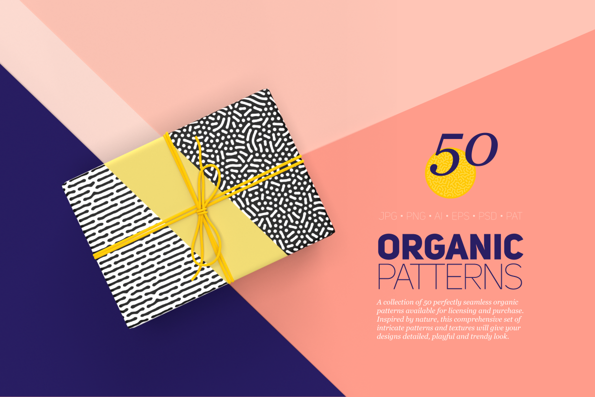 Organic Patterns - 50 trendy seamless textures example image 1