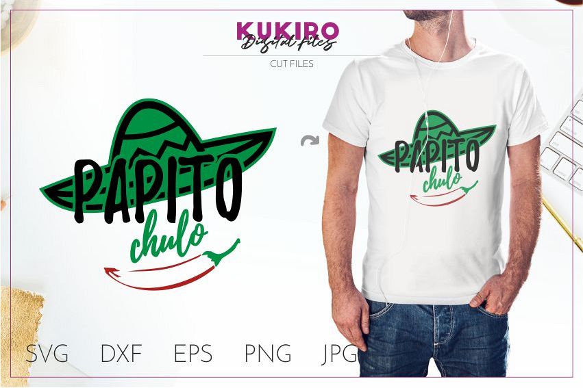 Papito Chulo SVG - Father's Day SVG Cut file design example image 1