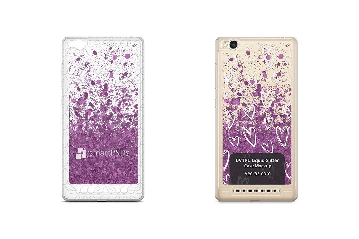 LG K10 2017 UV TPU Liquid Glitter Case Design Mock-up example image 1