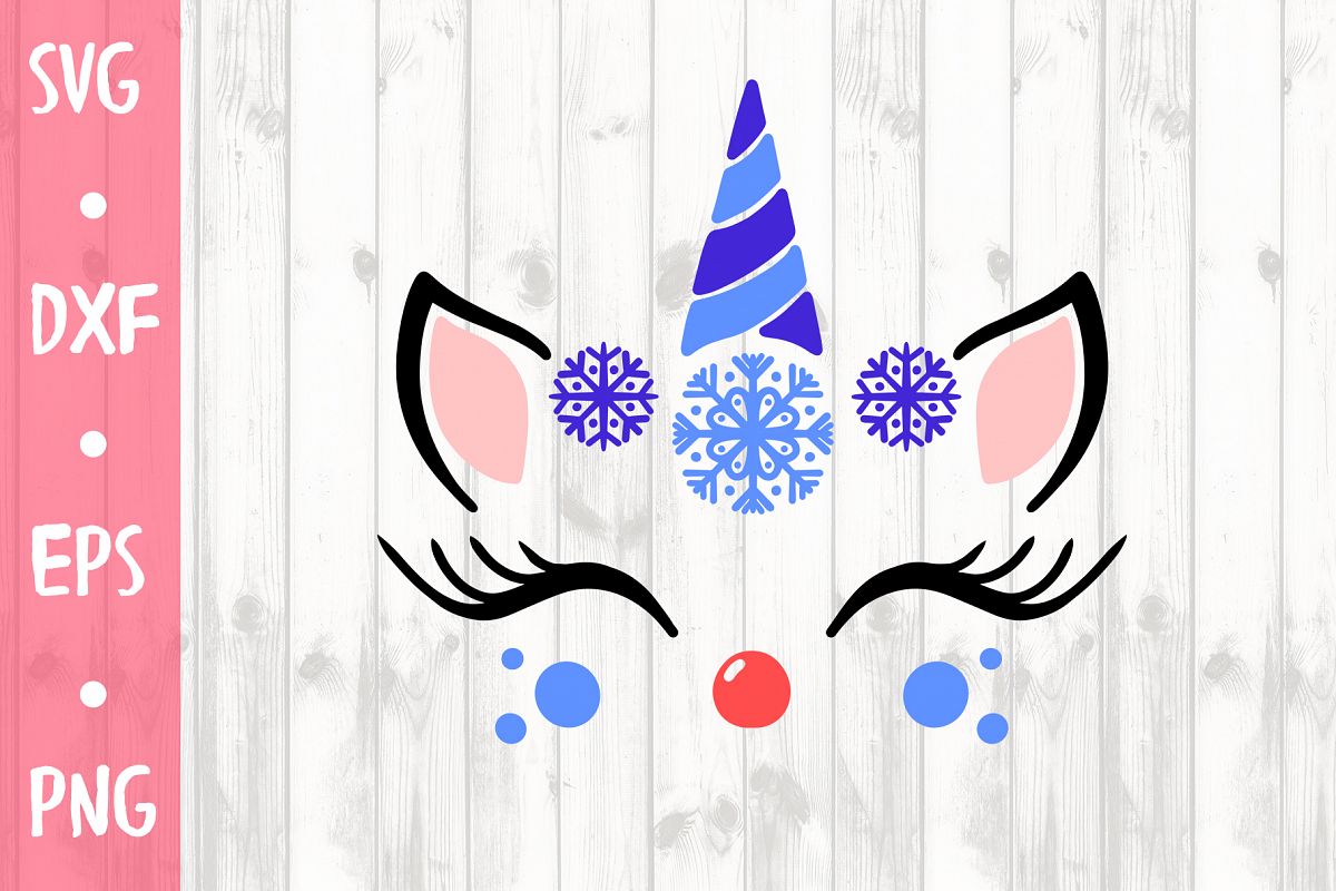 CUTE WINTER UNICORN SVG CUT FILE example image 1