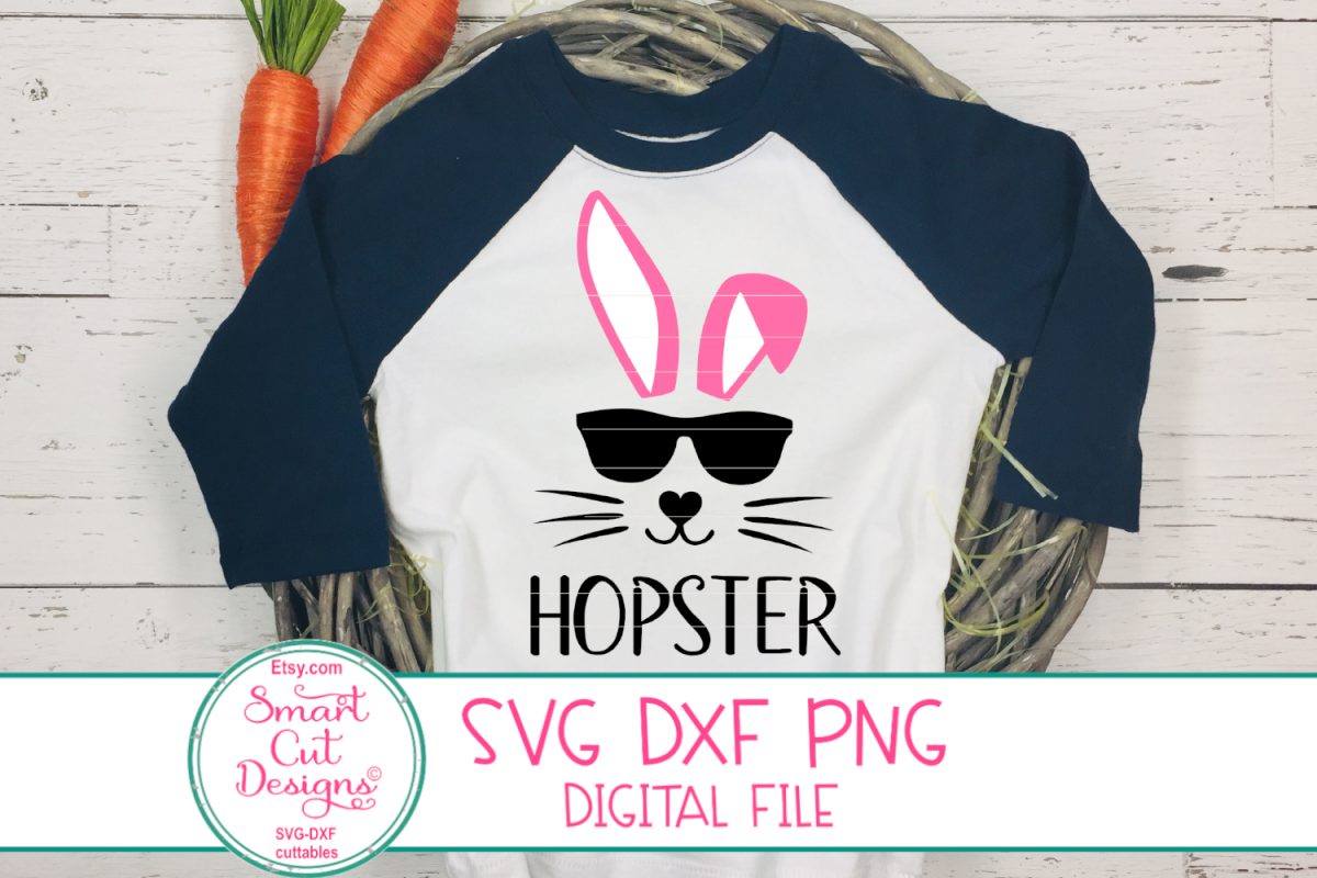 Hopster SVG, Easter Kids Svg, Cool Bunny, Bunny Face SVG,DXF example image 1