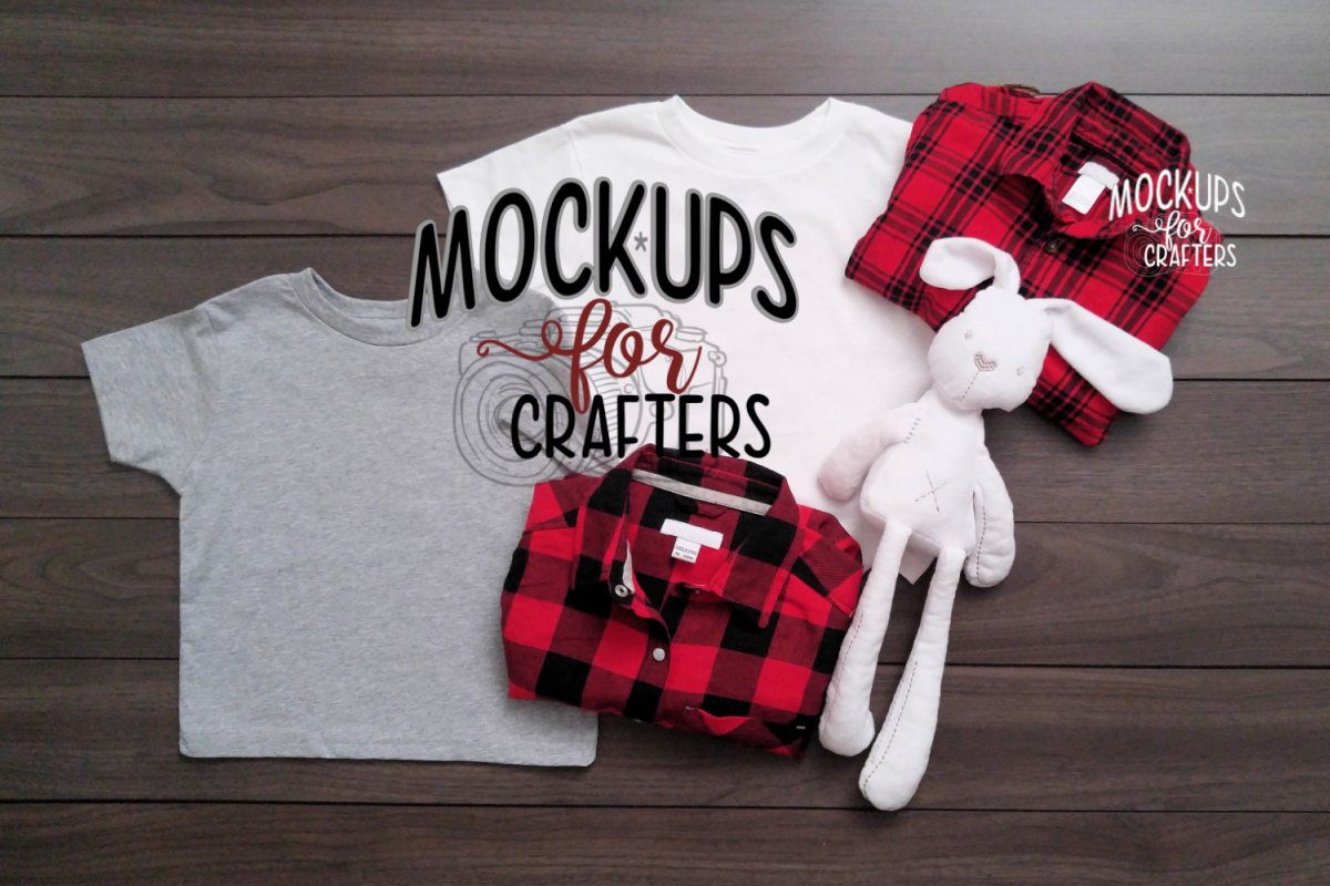 Gray & White Gildan Kid's Tshirt Mockup example image 1