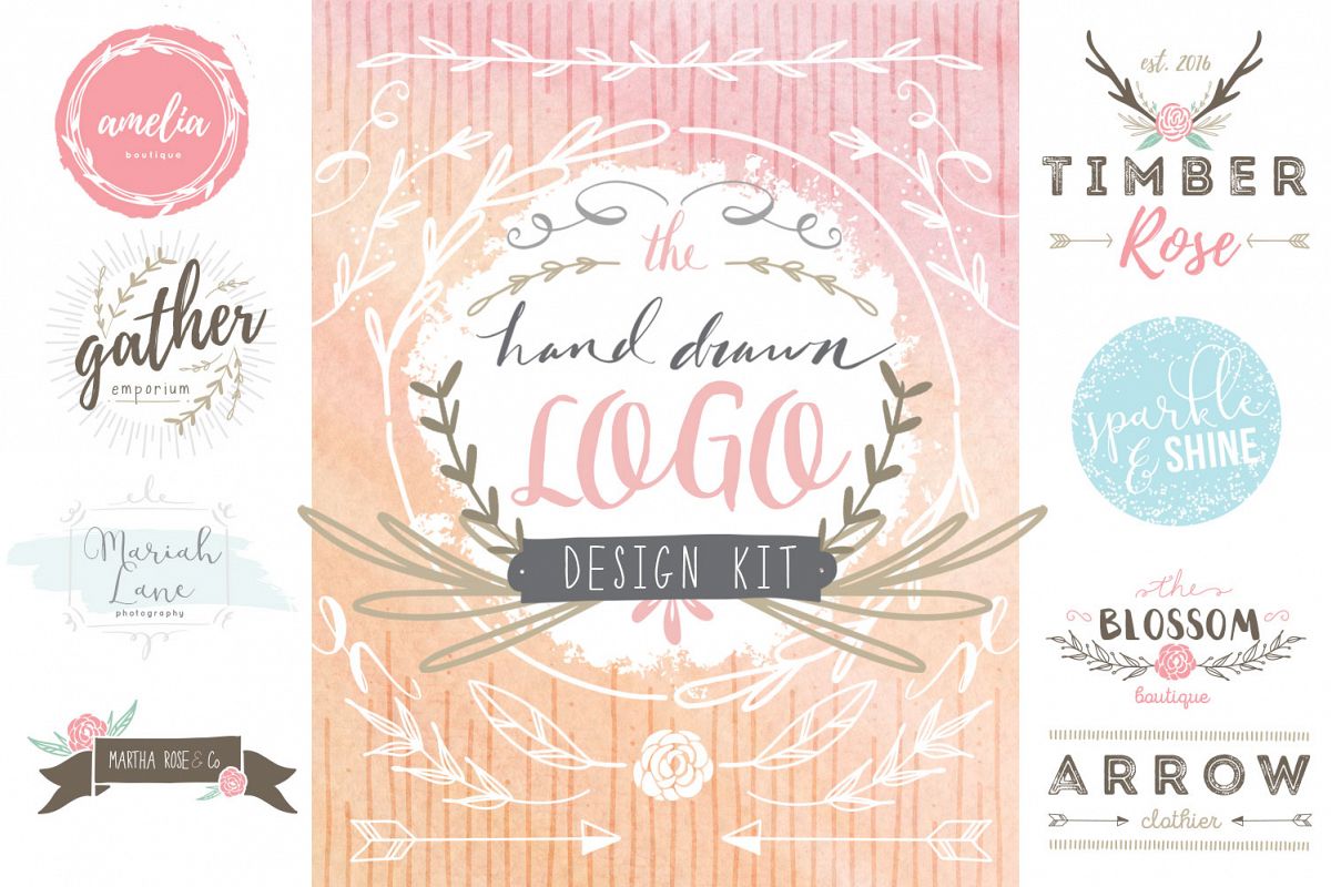 Hand Drawn Logo Design Kit example image 1