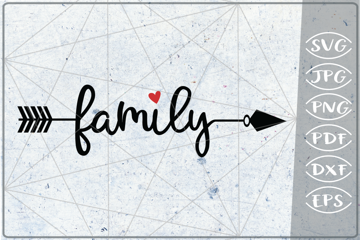Family Arrow SVG Crafters Printables Svg Png Jpg Pdf Eps Dxf example image 1