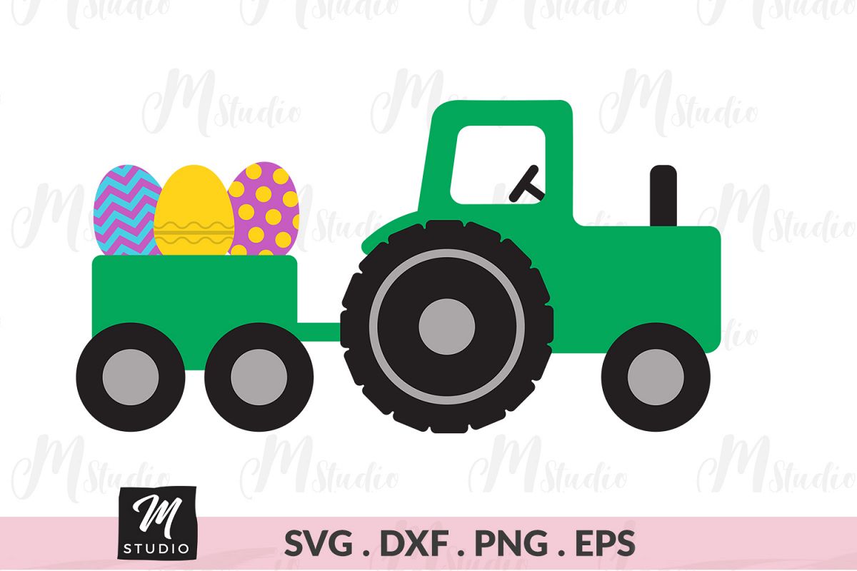 Easter Tractor Eggs svg. example image 1