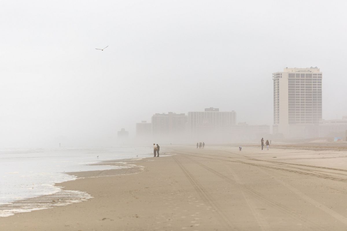 Atlantic city shore on a foggy morning example image 1