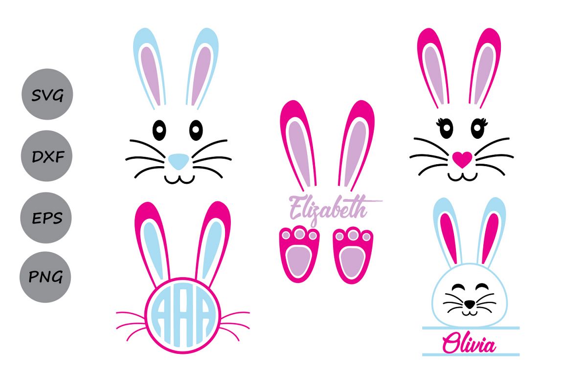 Download Easter Svg, Easter Bunny SVG, Bunny Monogram SVG, Bunny ...