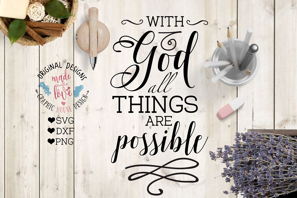 With God All Things are Possible Cutting File example image 1