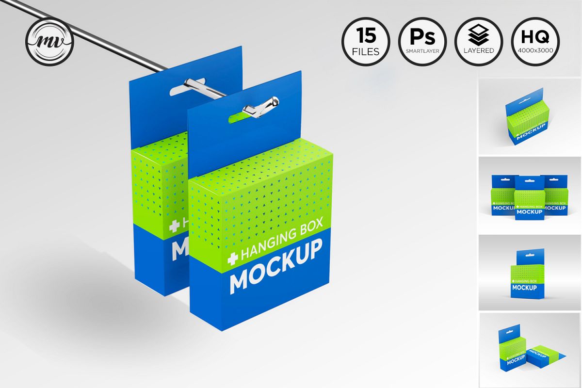 Flat Square Box with Hanger Mockup example image 1