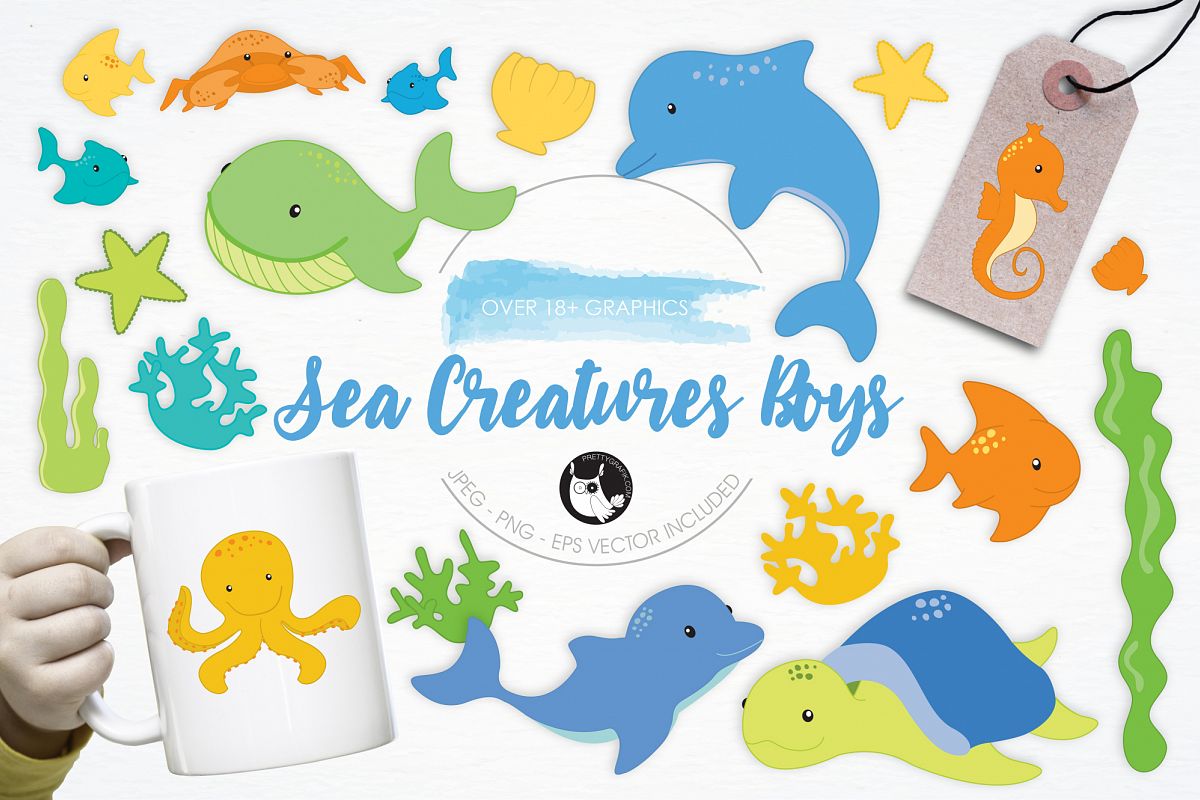 Sea Creatures Boys graphics and illustrations example image 1