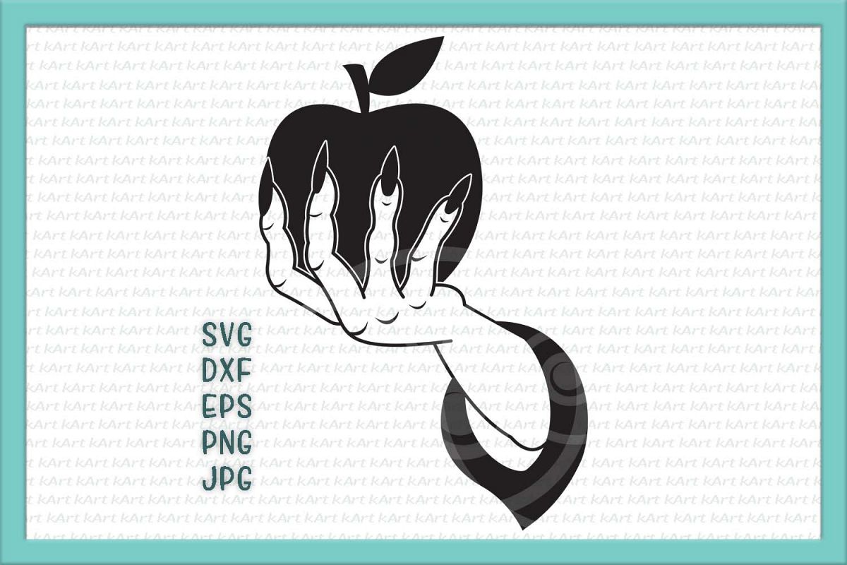 Witch hand with apple svg Halloween plotter cutting design example image