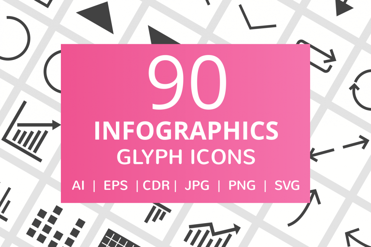 90 Infographics Glyph Icons example image 1
