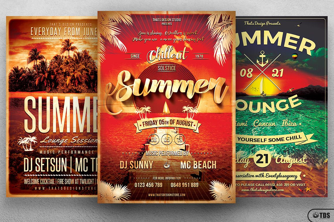 Summer Lounge Flyer Bundle example image 1
