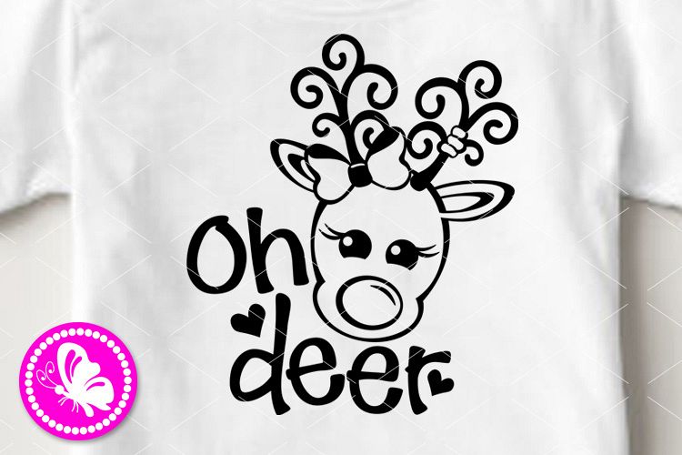 Oh deer svg Baby shower Christmas decor Reindeer antlers example image 1
