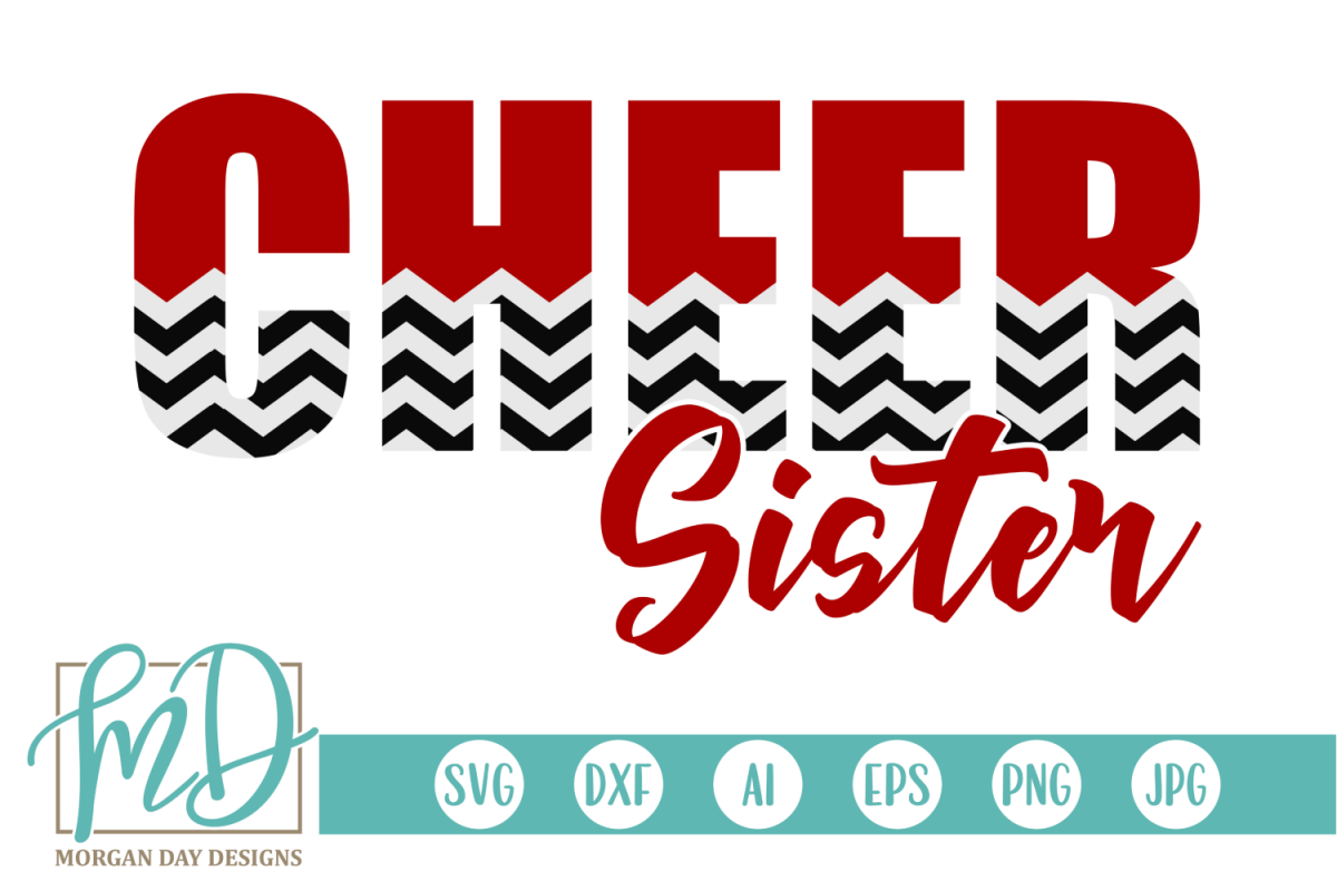 Cheer Sister - Cheerleader SVG, DXF, AI, EPS, PNG, JPEG example image 1