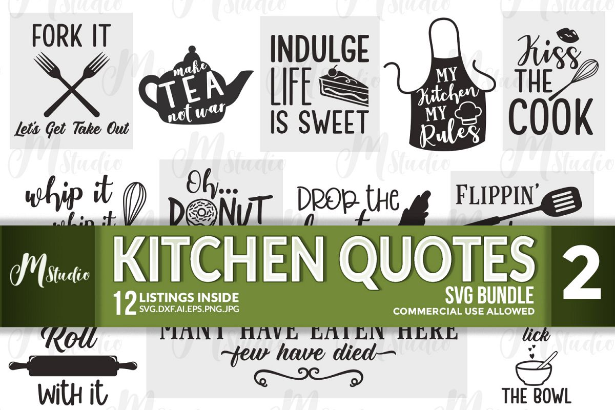 Kitchen Quotes svg bundle - 2 example image 1