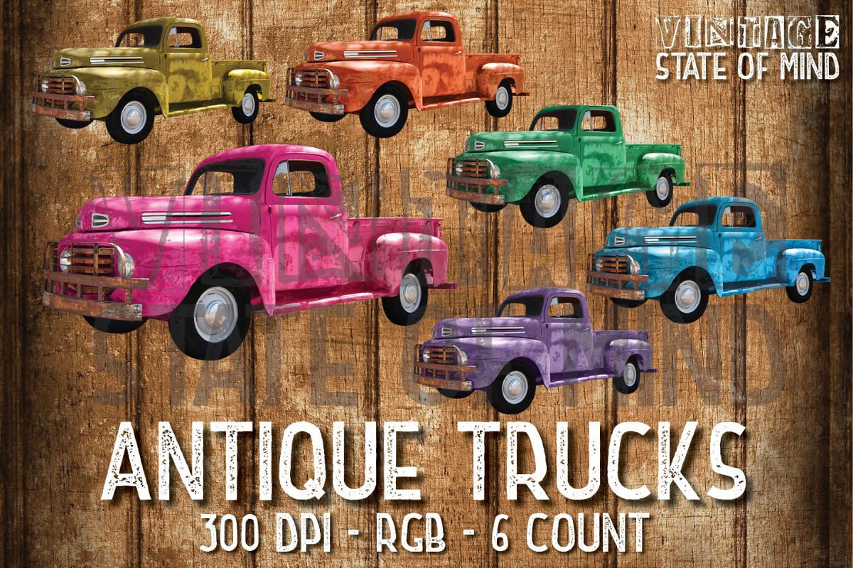 Antique Truck Sublimation Graphics example image 1