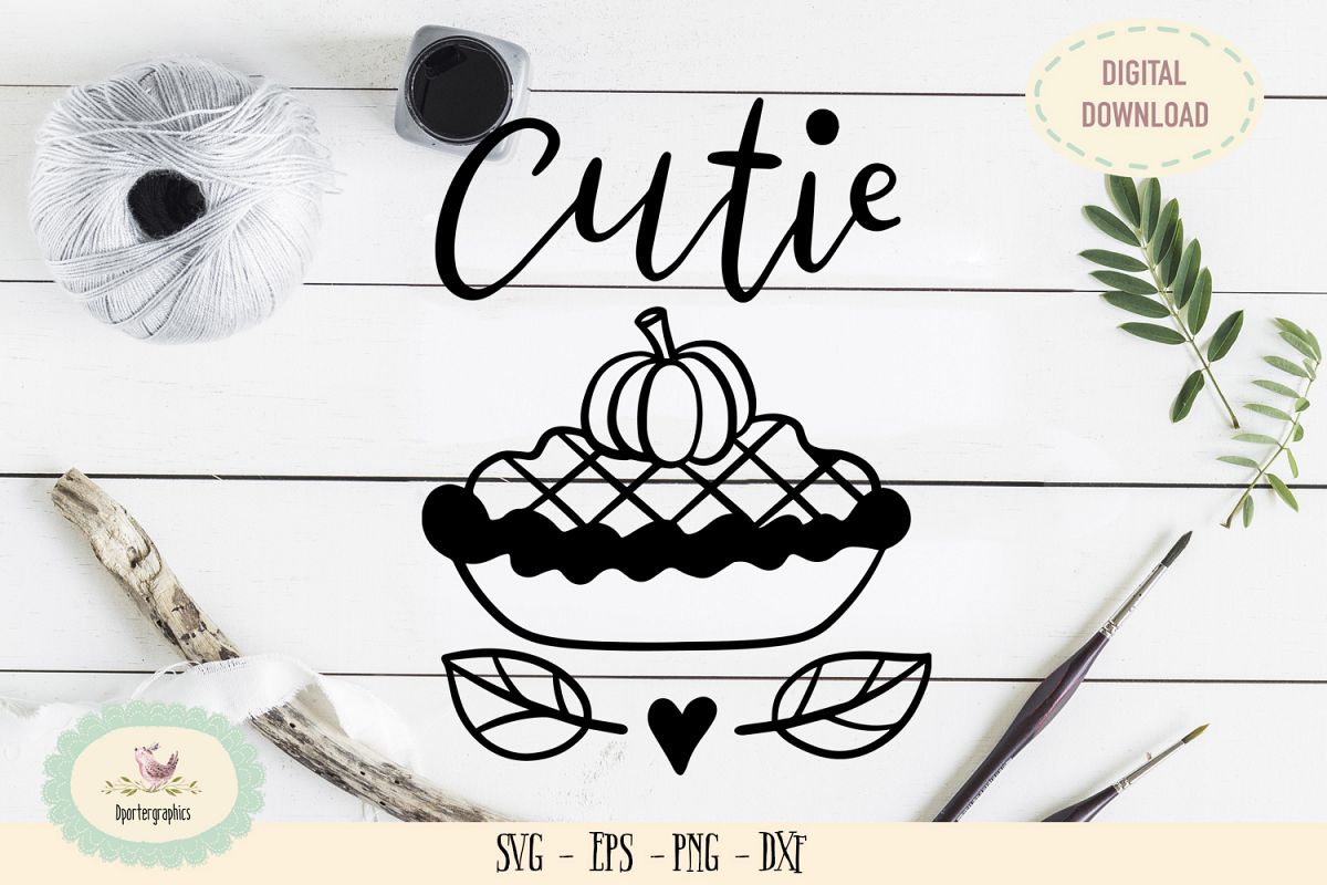 Cutie pie halloween pumpkin SVG PNG example image 1