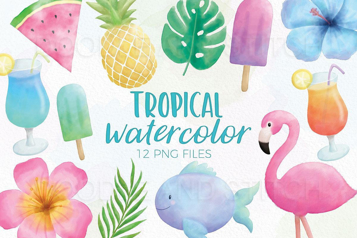Tropical Watercolor Illustrations example image 1