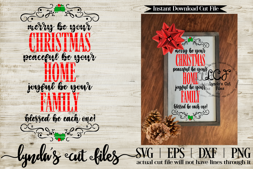 Merry be your Christmas V2/ Christmas//SVG//EPS//DXF example image 1