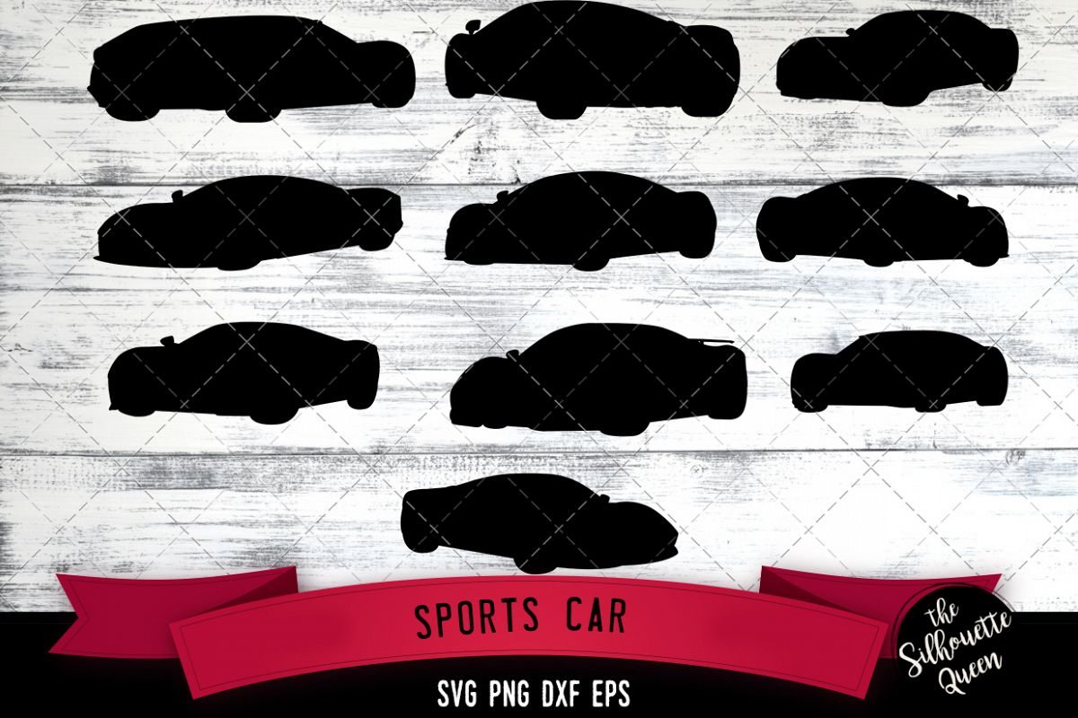 Sports Car svg file, svg cut file, silhouette studio example image 1