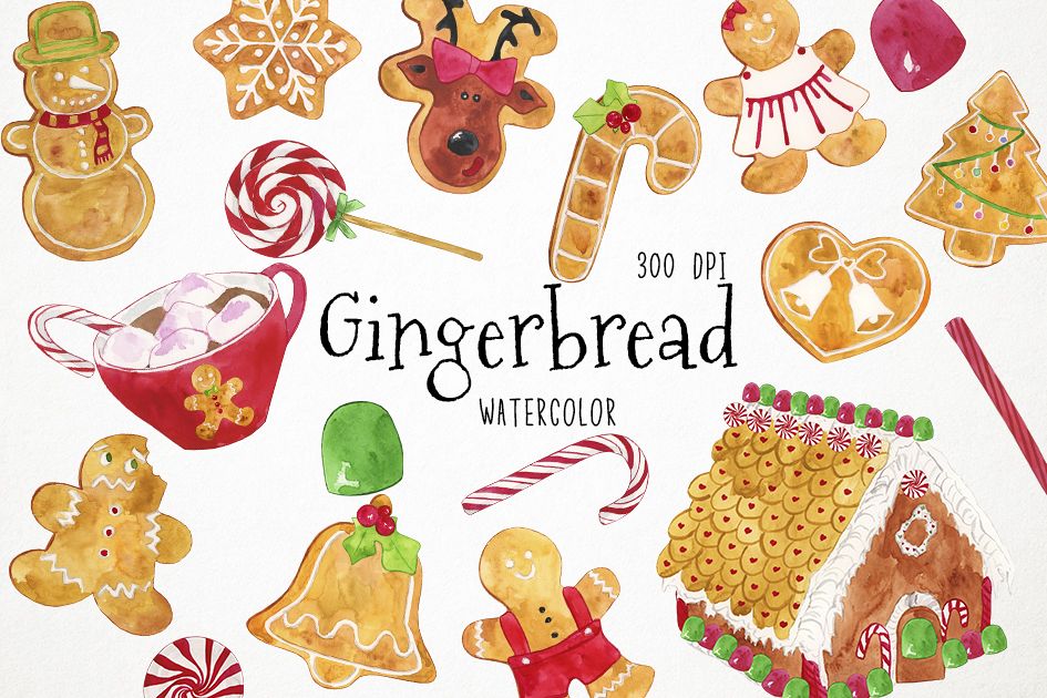 Christmas Cookies Clipart, Christmas Clipart, Gingerbread Cl