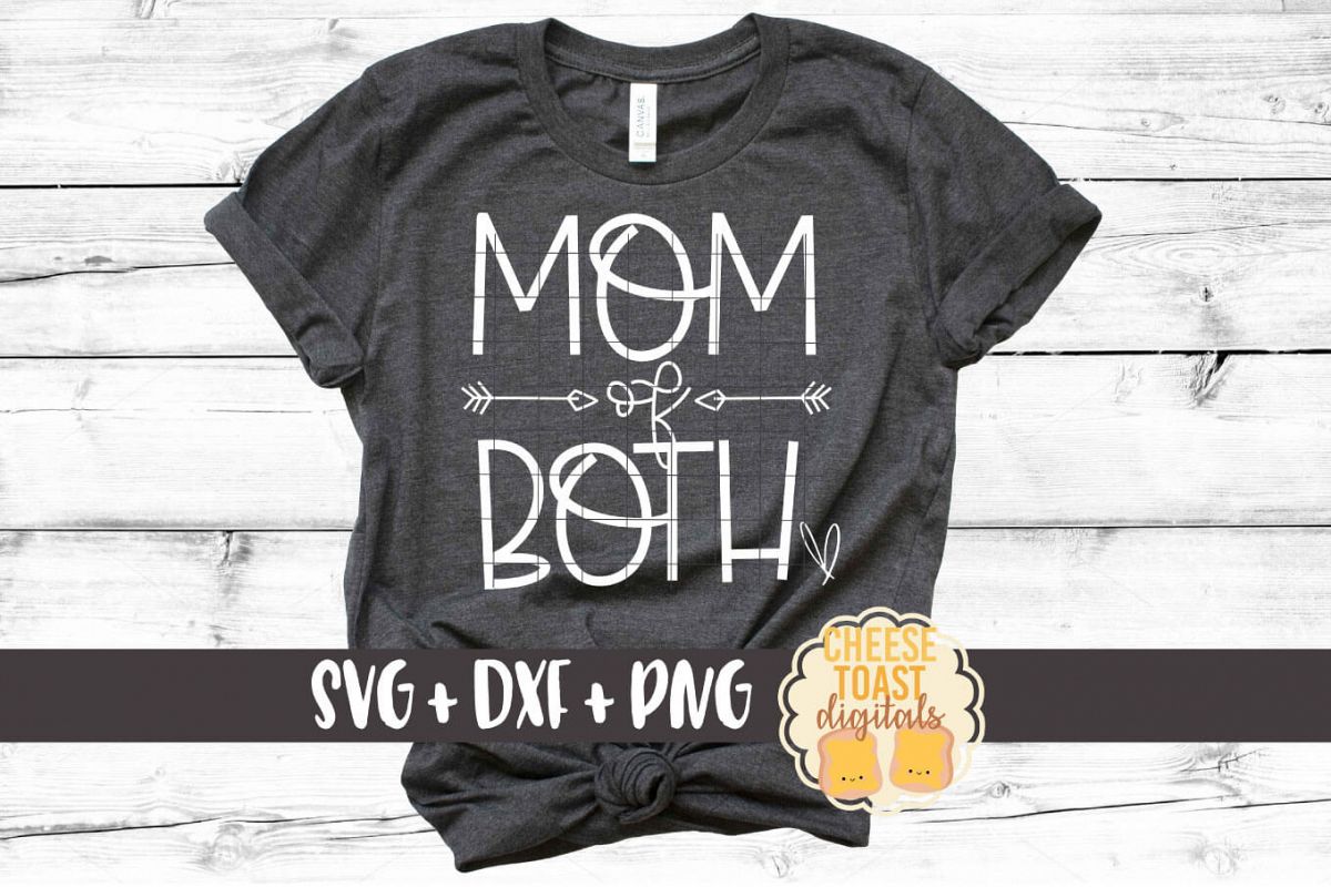 Mom of Both - Mom of Girls and Boys SVG PNG DXF Cut Files example image 1