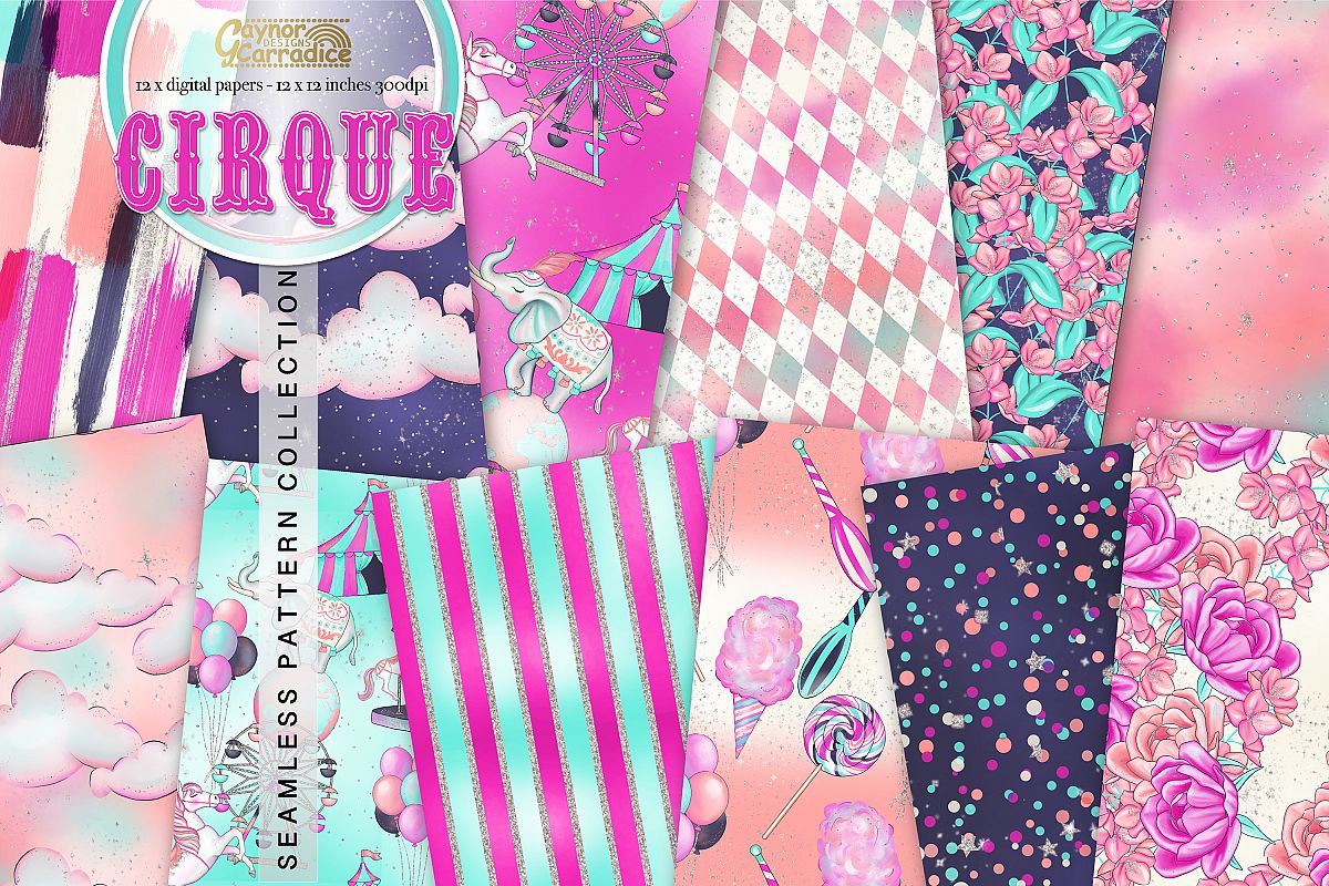 Cirque - Circus Seamless Pattern collection example image 1