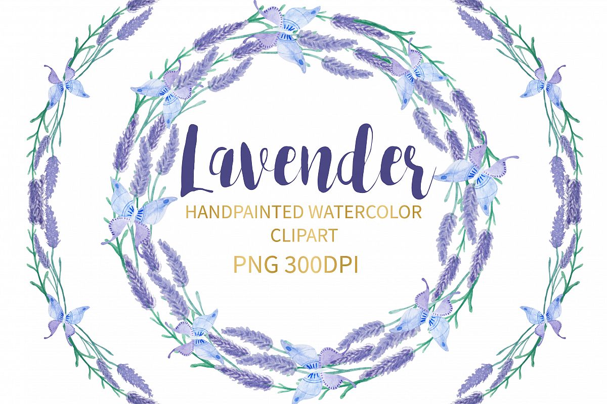 Lavender Watercolor Clipart example image 1