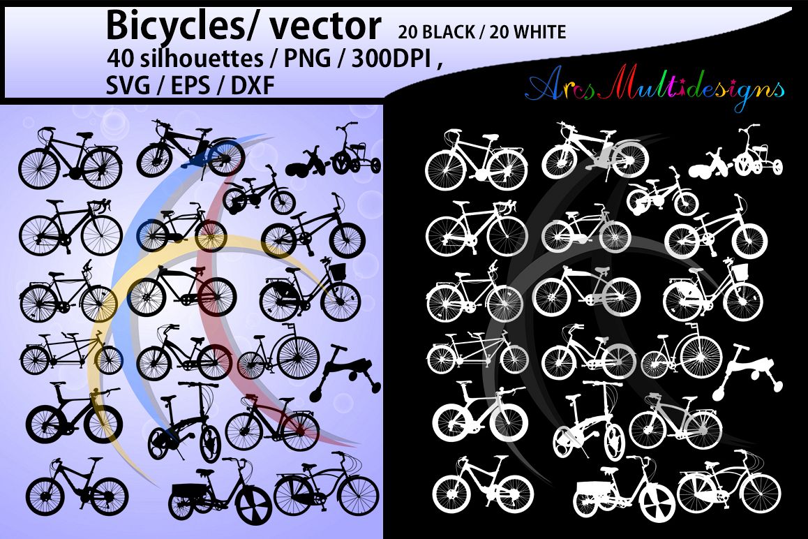 bicycle silhouette svg / Bicycles / bicycle / bicycle riders / riders silhouette/ vector / bike rider / SVG / PNG / Dxf / cut file example image 1