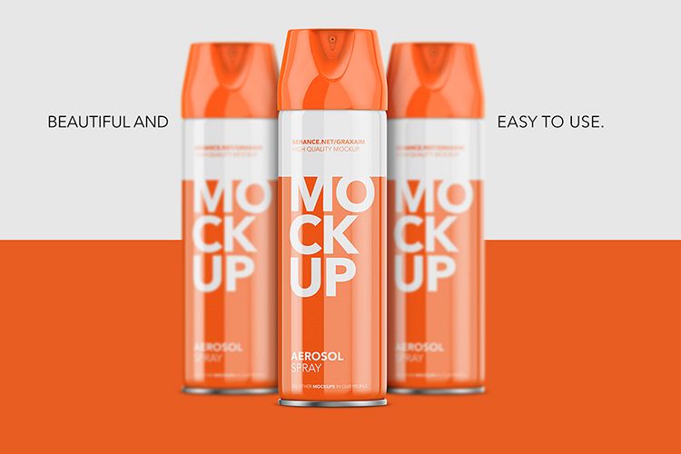 Aerosol Spray Mockup - Glossy - Front Mockup Short example image 1