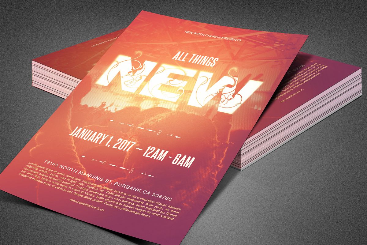 All Things New Church Flyer Template example image 1