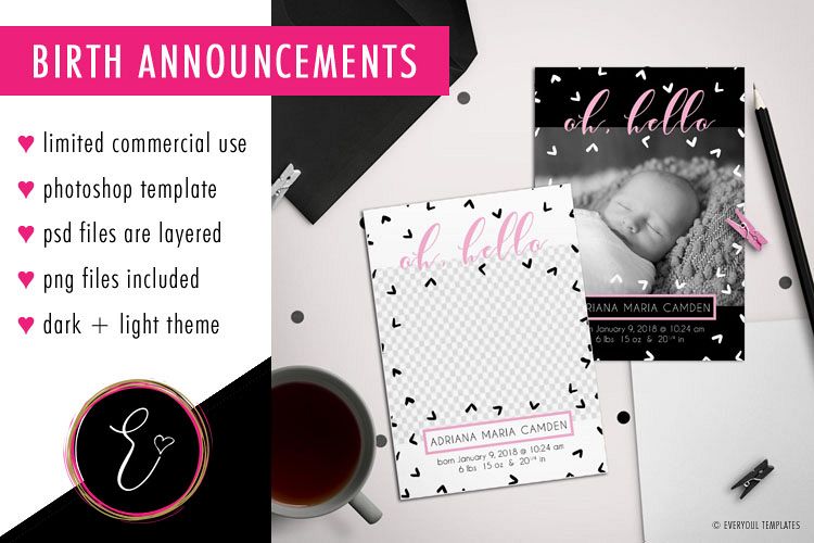 Design Your Own Birth Announcement, Diy Templates example image 1