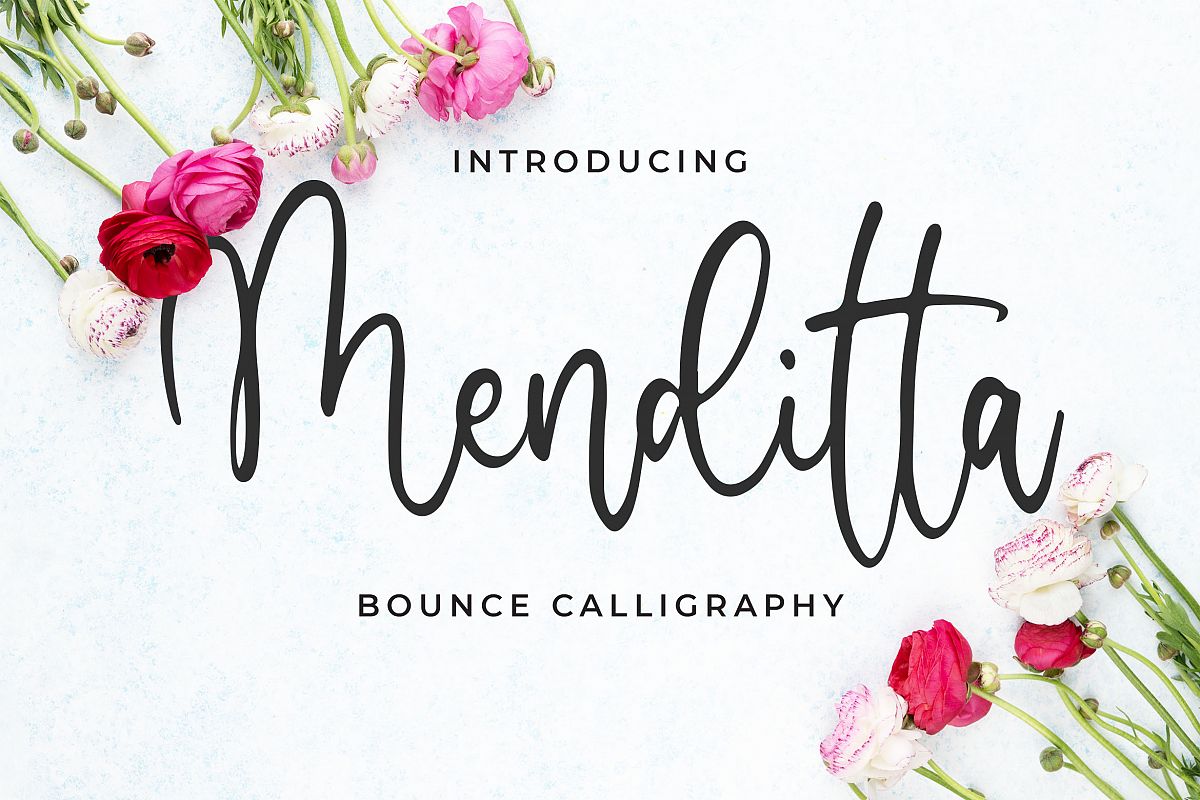 Menditta - Bounce Calligraphy Font example image 1
