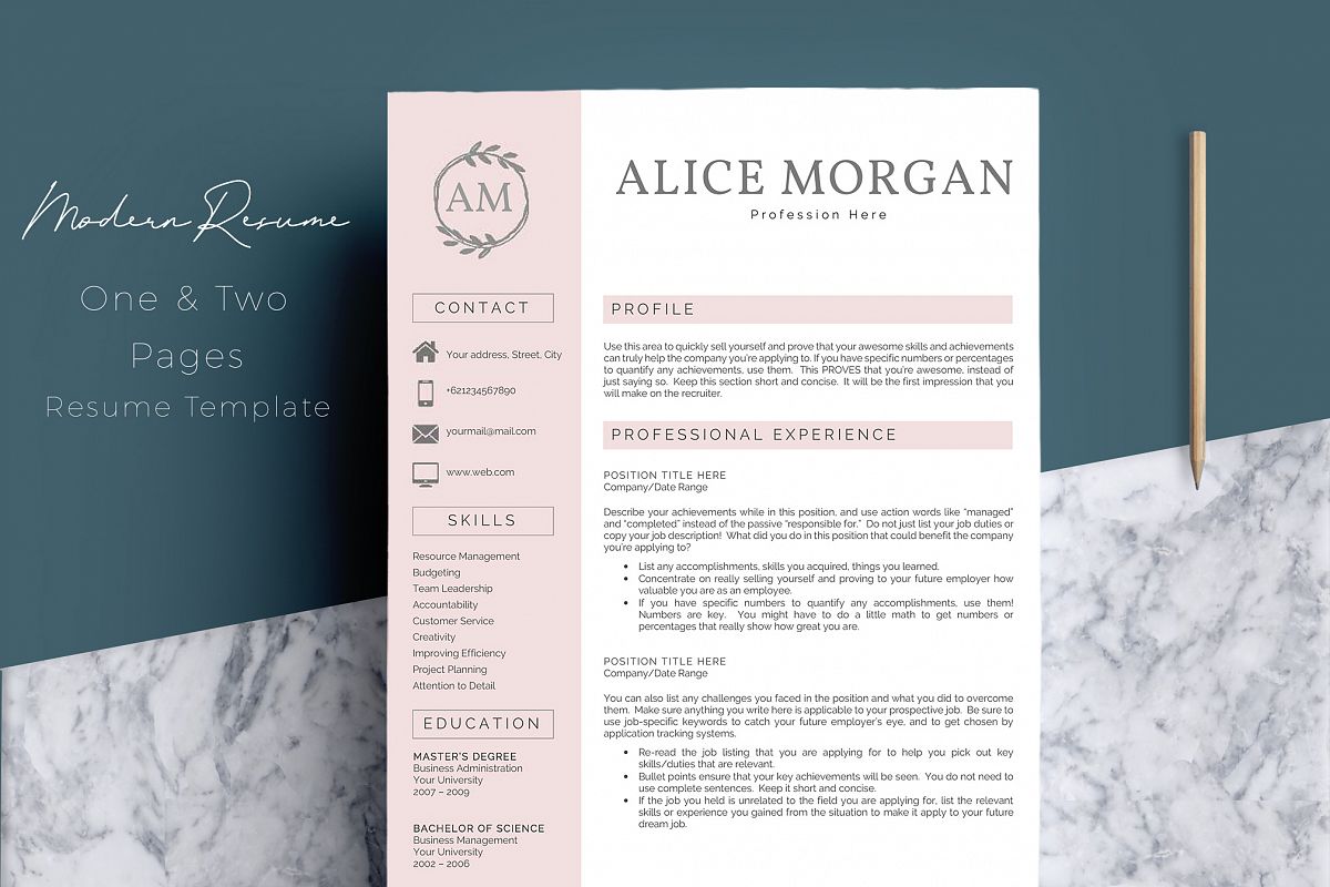 Professional Creative Resume Template Alice Morgan