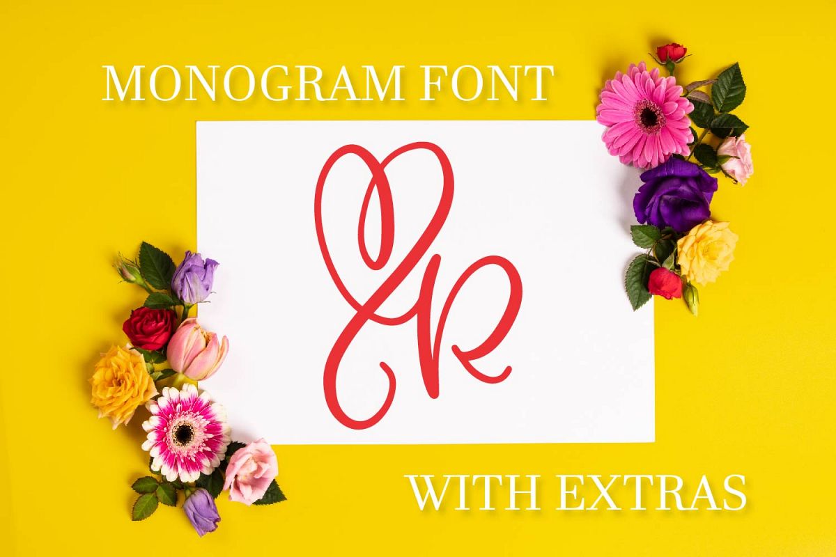 CLN - Monohearts - A Monogram Heart Font with Extra Doodles example image 1