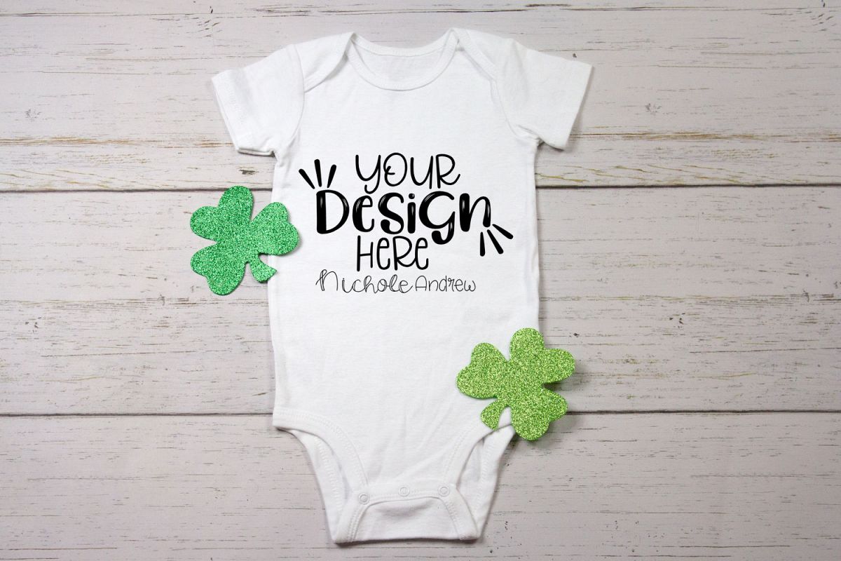 St Patrick's Day Infant Bodysuit Mock-Up example image 1