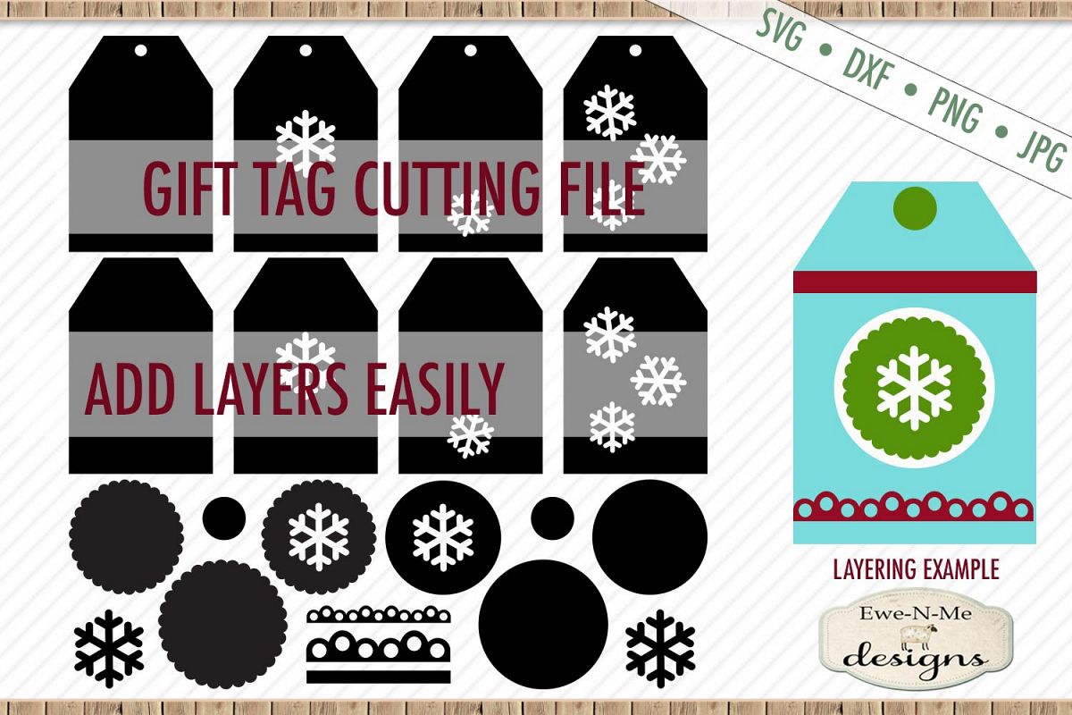 Download Snowflake Tag - Gift Tag Cut File - Layered Tags - SVG DXF