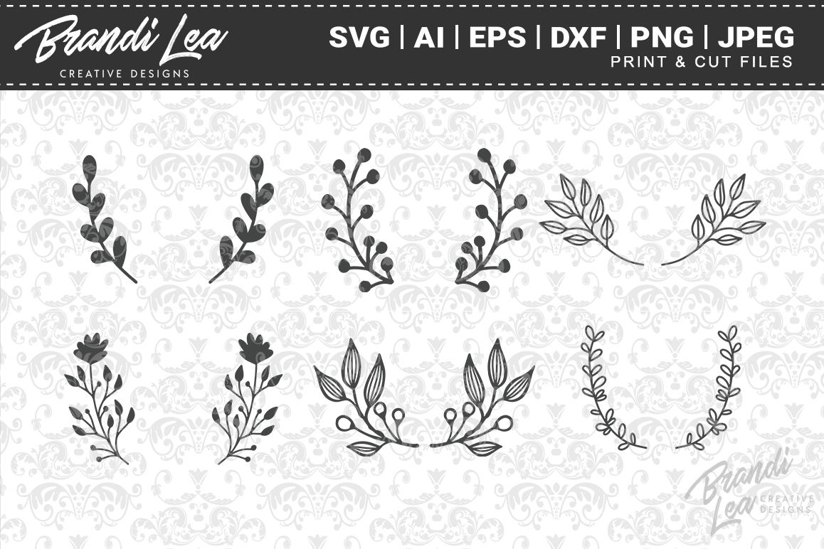 Hand Drawn Laurels Svg Cutting Files