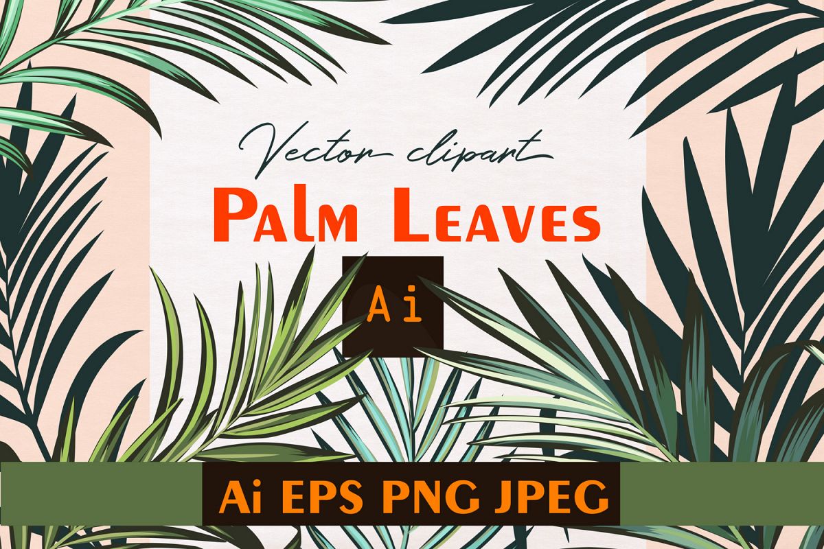 Palm leafs. Vector ClipArt set example image 1