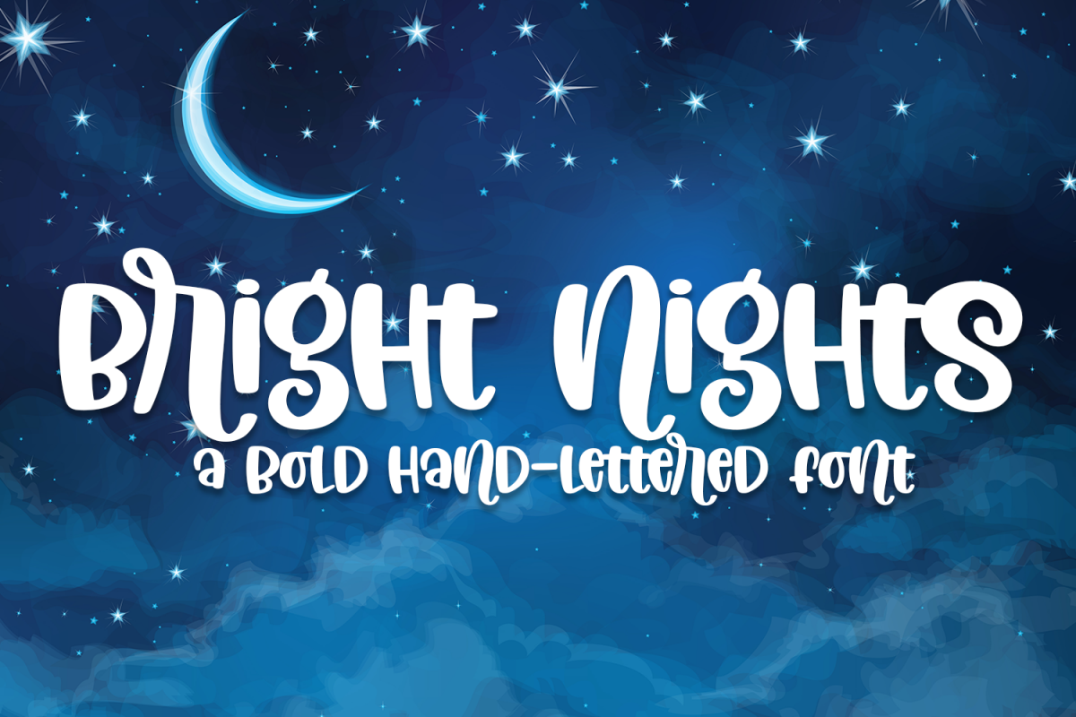 Bright Nights - A Bold Hand-Lettered Font example image 1