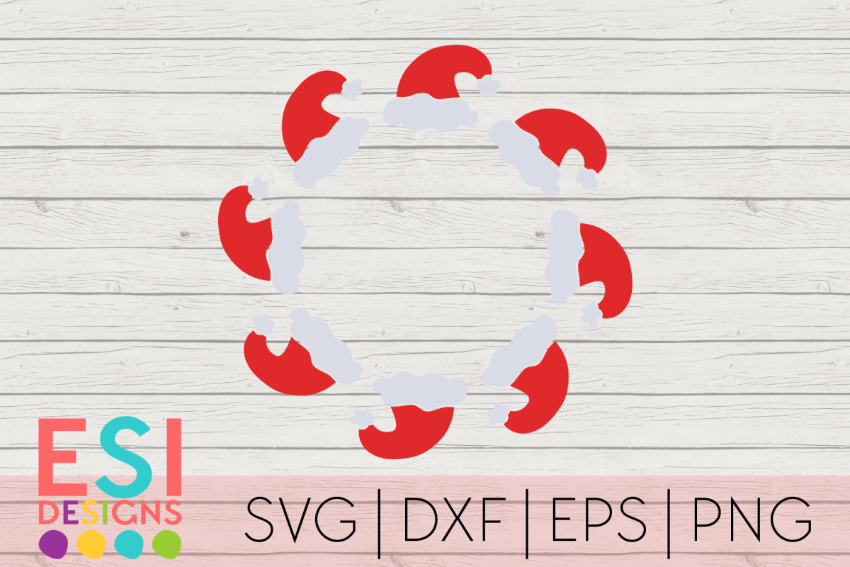 Download Santa Hat Circle Monogram Frame|Christmas|SVG DXF EPS PNG