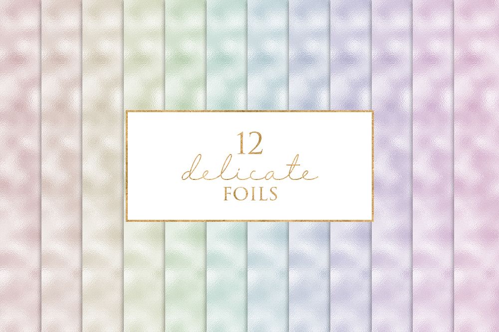 12 Delicate Foils Digital Paper Pack example image 1