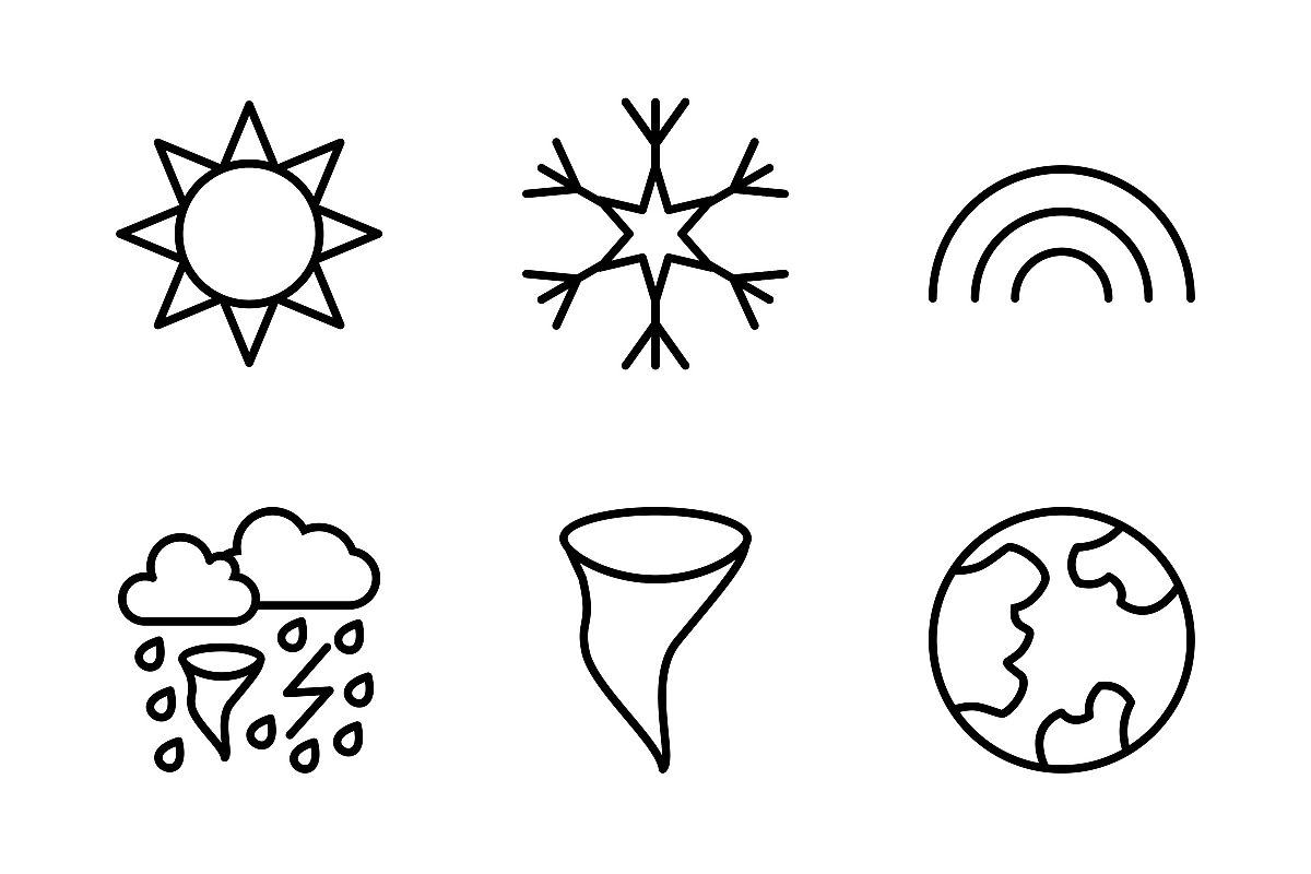 Set Of Weather And Season Icons example image 1