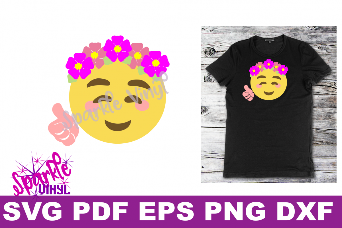 Download SVG Emoji Smile Flowers Thumbs Up shirt sign printable cut ...