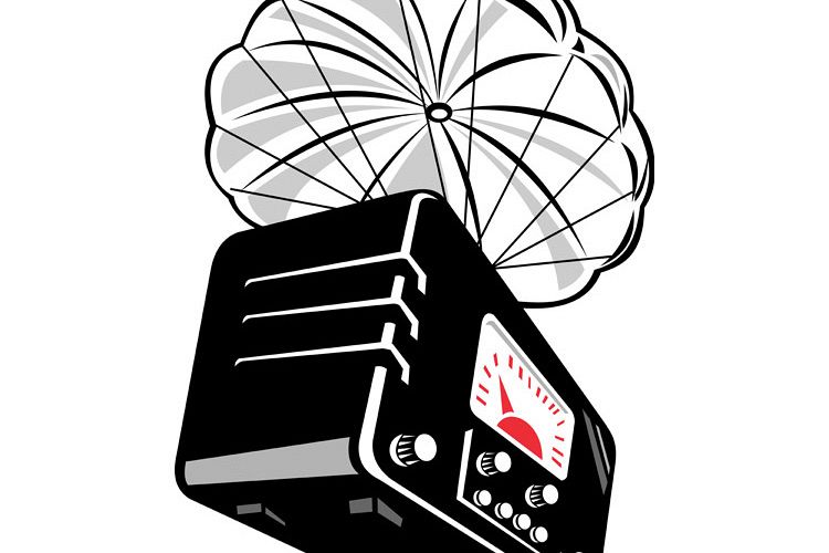 vintage radio with parachute example image 1